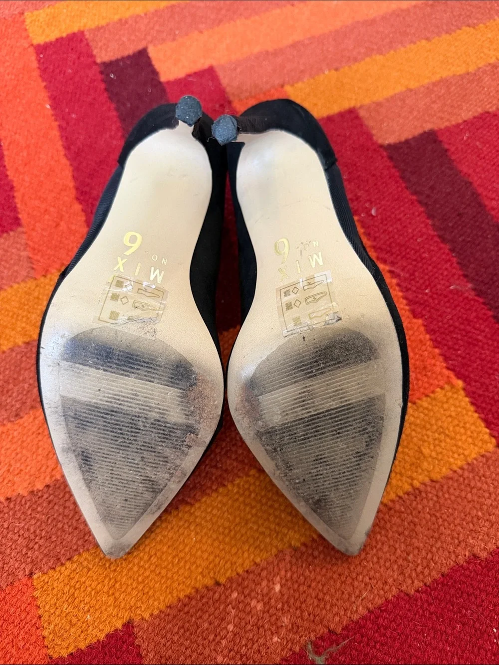 Mix No. 6 Black Pointed Mesh Detail Pumps
